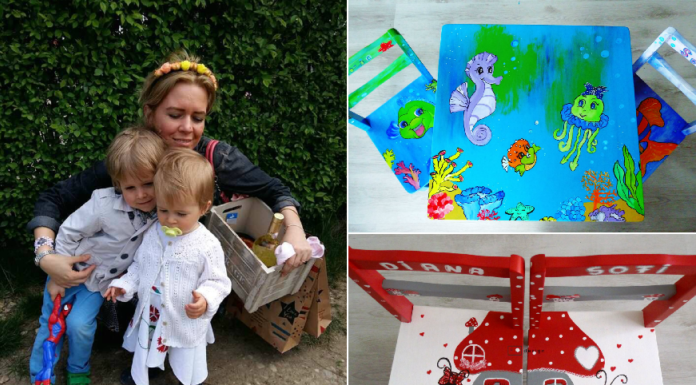 Fabiola Checigief picteaza “scaunele cu dichis”, care ii fac pe copii fericiti. Cum arata modelele unice care ii emotioneaza pe micuti